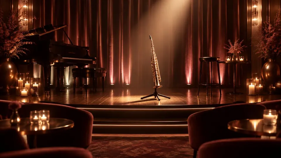 Original stage illustration for Kenny G; no likeness, logos or tour art