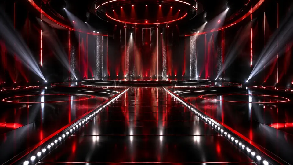 Original stage illustration for Usher; no likeness, logos or tour art