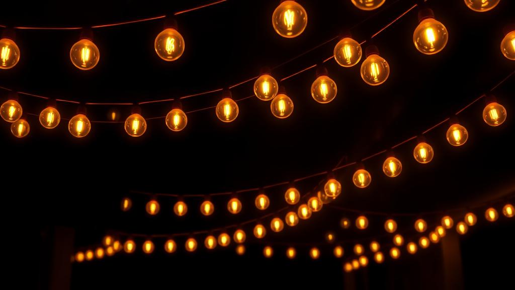 Rows of glowing theatre marquee bulbs
