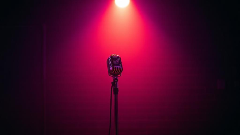 Microphone in a club spotlight